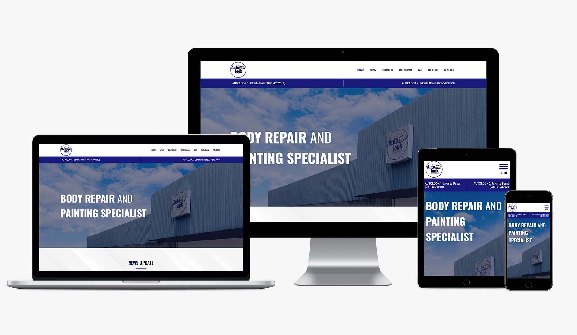 Website bengkel spesialis body repair dan cat mobil